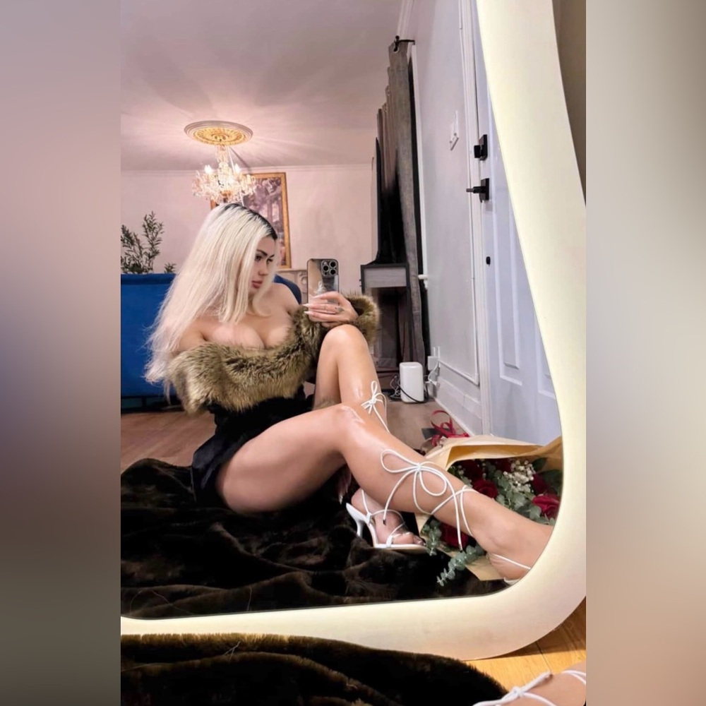 Elegant Black Faux Fur Trim Mini Dress